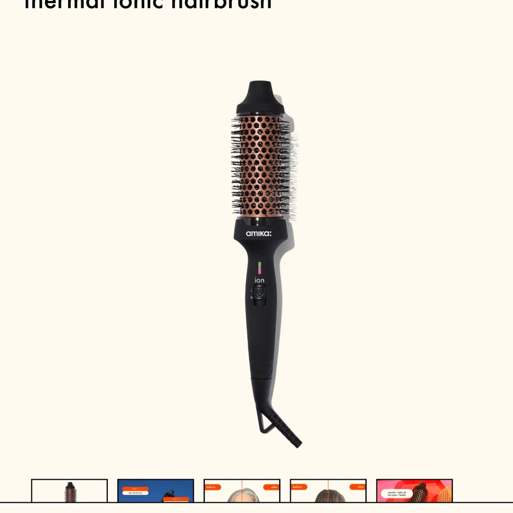 Amika Black and Silver Ionic Hair Brush
